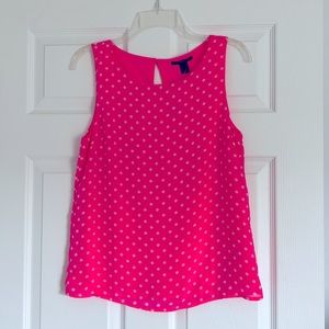 New with tags Forever, 21 pink polkadot, chiffon sleeveless tank size small